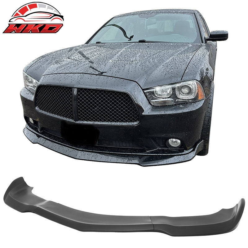 Wholesale 12-14 Dodge Charger SRT8 IKON PP Front Bumper Lip Chin Spoiler Matte Black - Wikond Auto