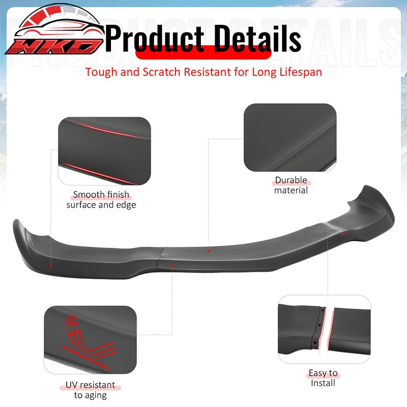 Wholesale 12-14 Dodge Charger SRT8 IKON PP Front Bumper Lip Chin Spoiler Matte Black - Wikond Auto
