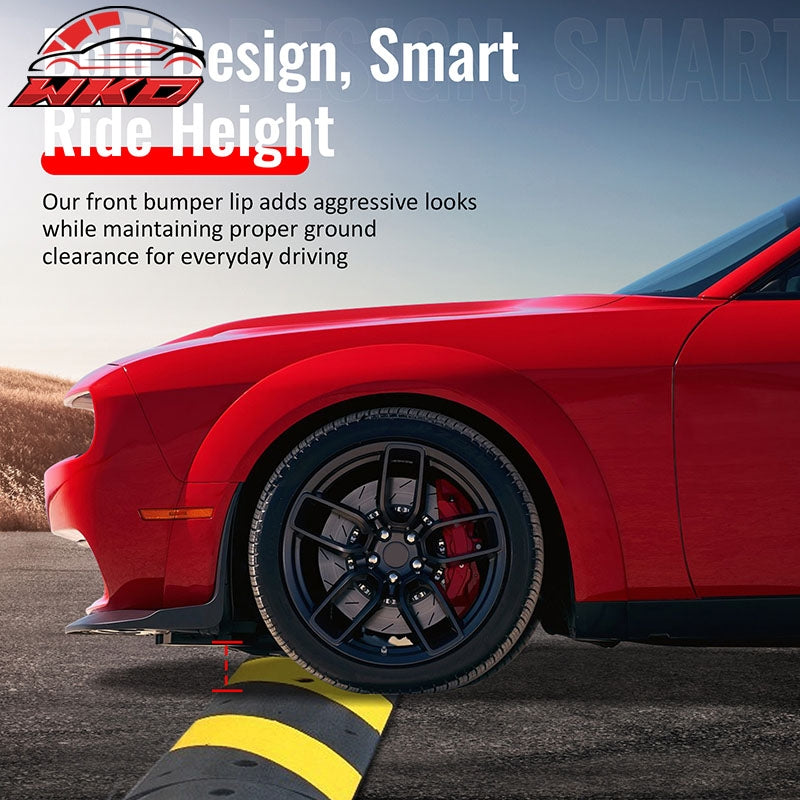 Wholesale 12-14 Dodge Charger SRT8 IKON PP Front Bumper Lip Chin Spoiler Matte Black - Wikond Auto