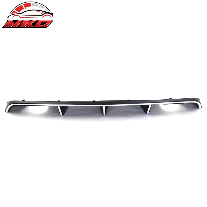 For 12-14 Dodge Charger SRT8 OE Style Rear Lip Diffuser w/ White Reflective Tape