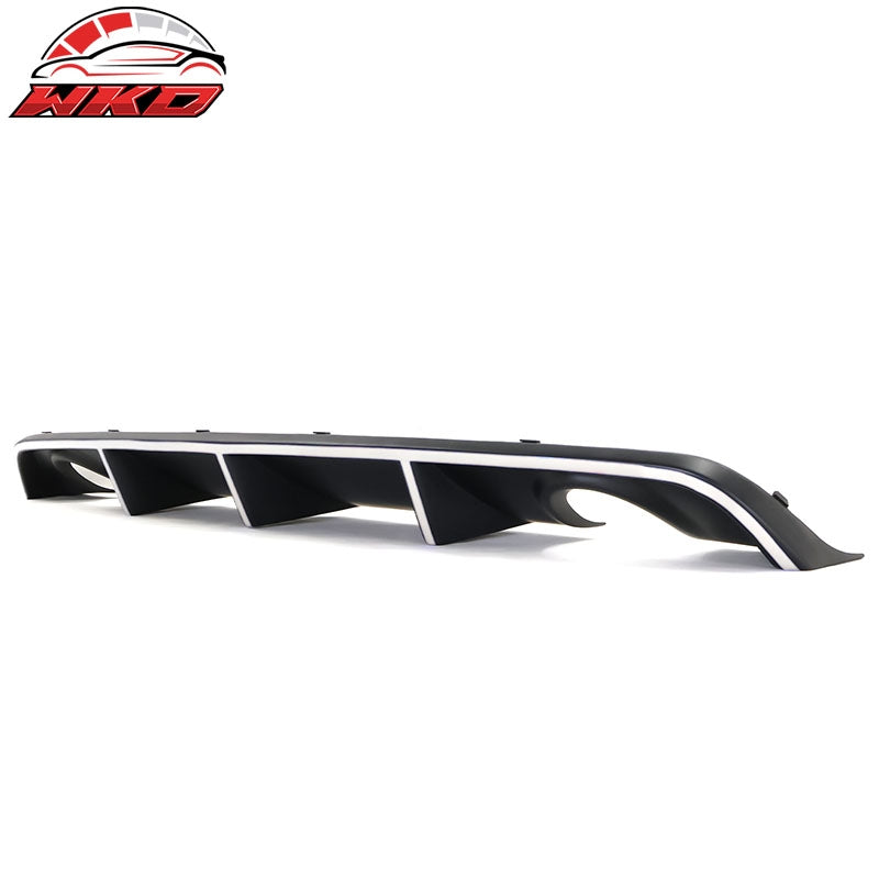 For 12-14 Dodge Charger SRT8 OE Style Rear Lip Diffuser w/ White Reflective Tape