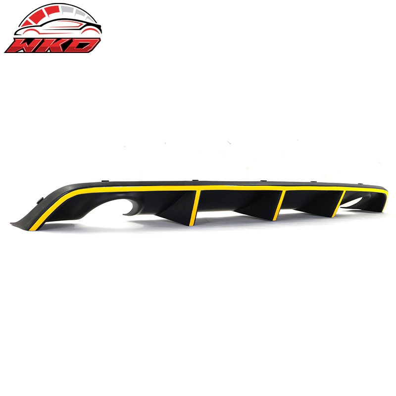Fits 12-14 Dodge Charger SRT8 OE Style Rear Lip Diffuser &Yellow Reflective Tape