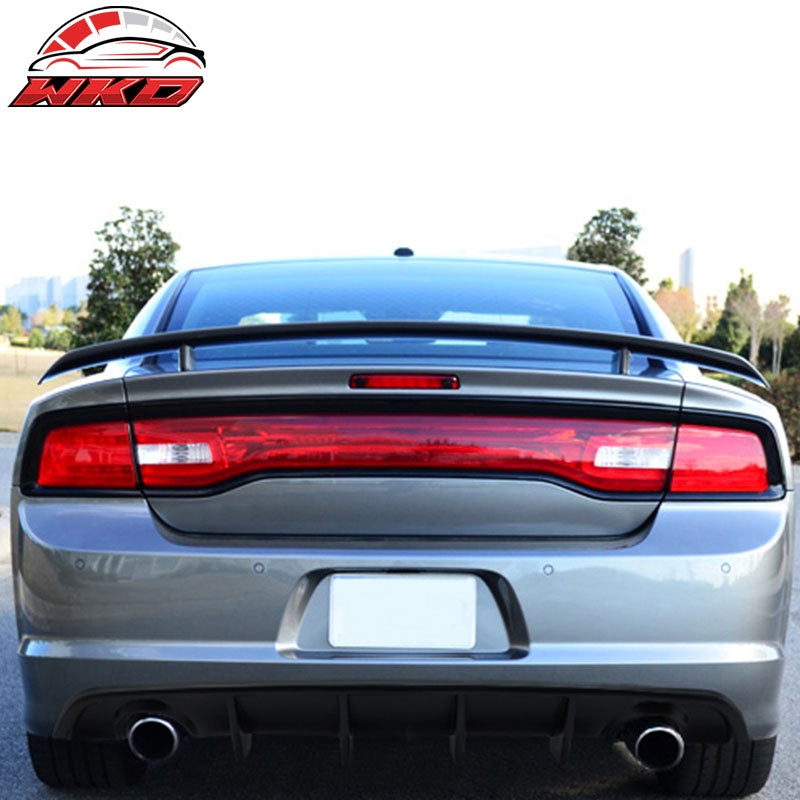 Fits 12-14 Dodge Charger SRT8 V2 Style Rear Diffuser Bumper Lip Valance PP