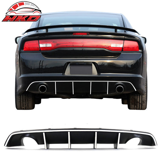 Wholesale 12-14 Dodge Charger SRT8 V2 Style Rear Diffuser PP w/ White Reflective Tape