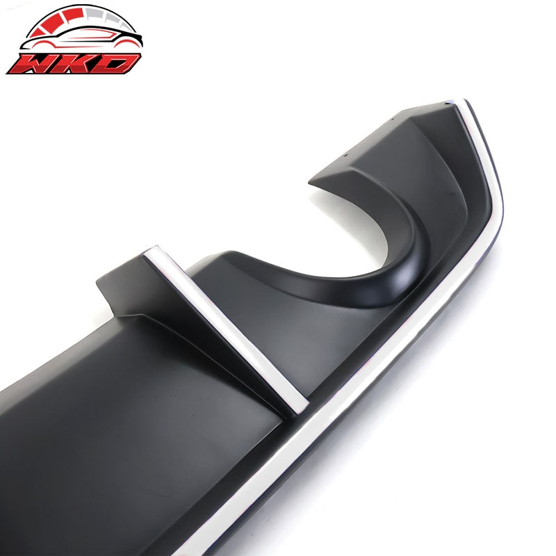 Fits 12-14 Dodge Charger SRT8 V2 Style Rear Diffuser PP w/ White Reflective Tape