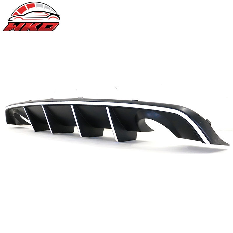 Fits 12-14 Dodge Charger SRT8 V2 Style Rear Diffuser PP w/ White Reflective Tape