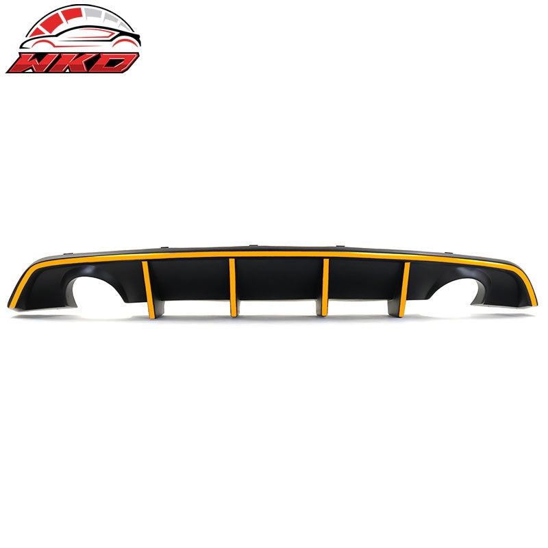 For 12-14 Dodge Charger SRT8 V2 Style Rear Diffuser PP w/ Yellow Reflective Tape