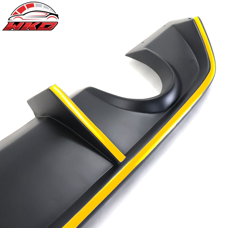 For 12-14 Dodge Charger SRT8 V2 Style Rear Diffuser PP w/ Yellow Reflective Tape