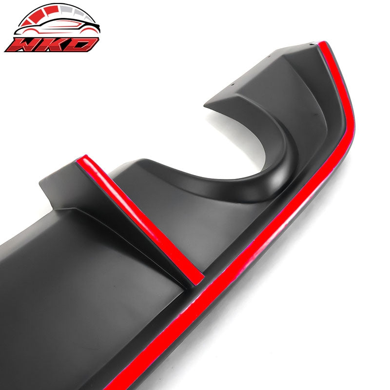 Fits 12-14 Dodge Charger SRT8 V2 Style Rear Diffuser PP w/ Red Reflective Tape