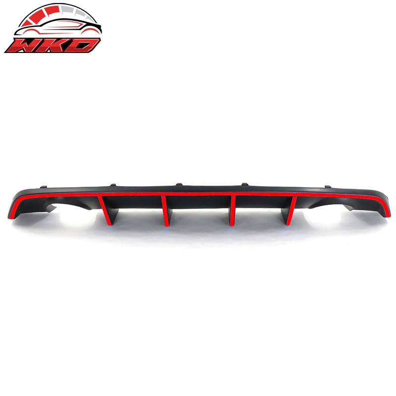 Fits 12-14 Dodge Charger SRT8 V2 Style Rear Diffuser PP w/ Red Reflective Tape
