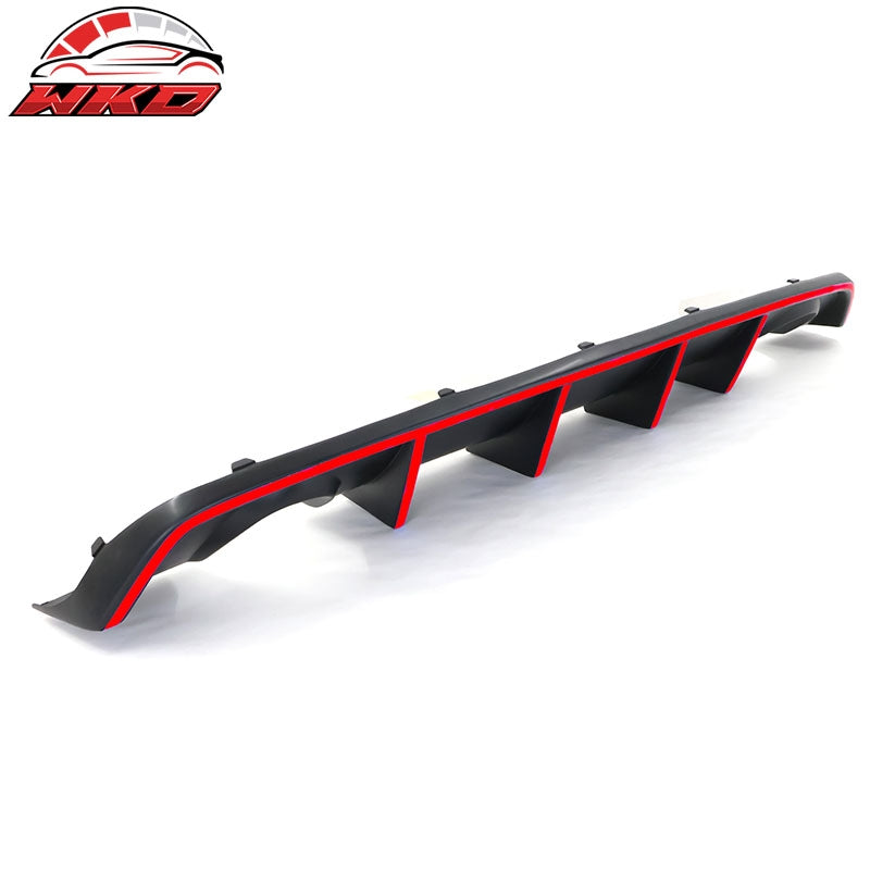Fits 12-14 Dodge Charger SRT8 V2 Style Rear Diffuser PP w/ Red Reflective Tape