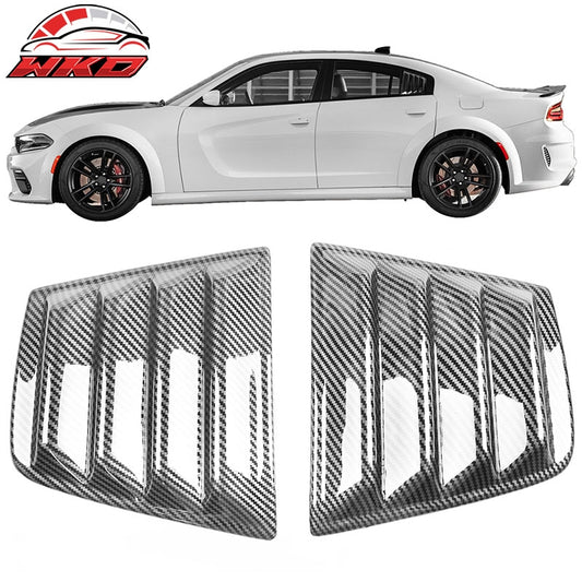 Wholesale 11-23 Dodge Charger V2 Style 2PCS Side Window Louvers PP Carbon Fiber Print