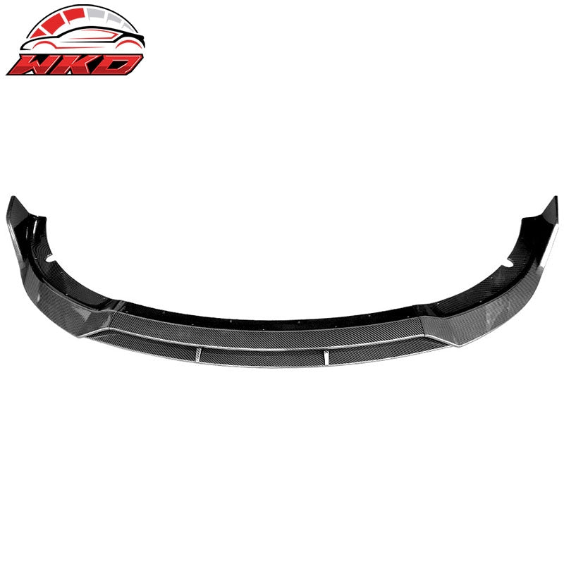 Fits 15-23 Dodge Charger V2 Style Carbon Fiber Print Front Bumper Lip 4PC ABS