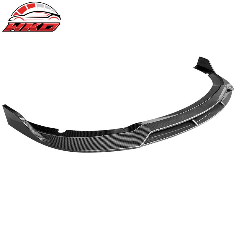 Fits 15-23 Dodge Charger V2 Style Carbon Fiber Print Front Bumper Lip 4PC ABS