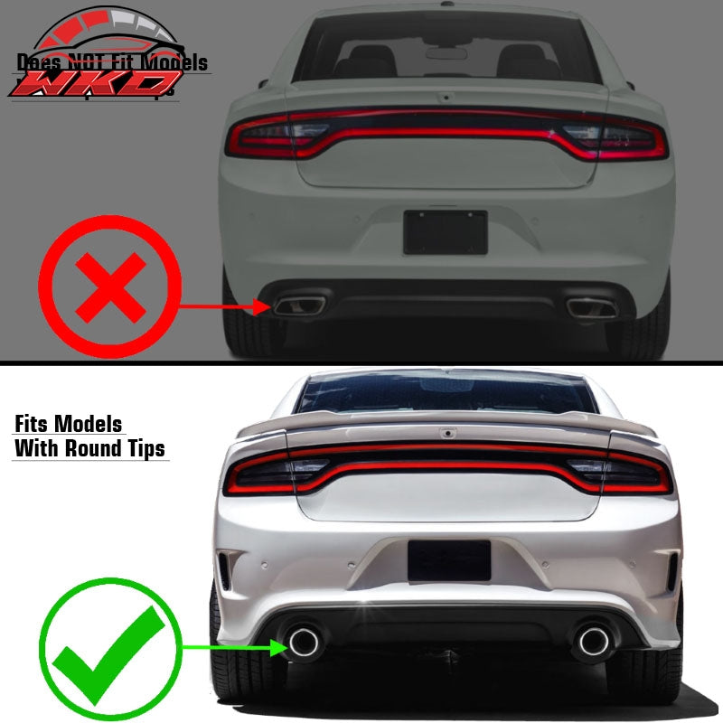 Fits 15-23 Dodge Charger V2 Style Rear Bumper Diffuser W/Yellow Reflective Tape