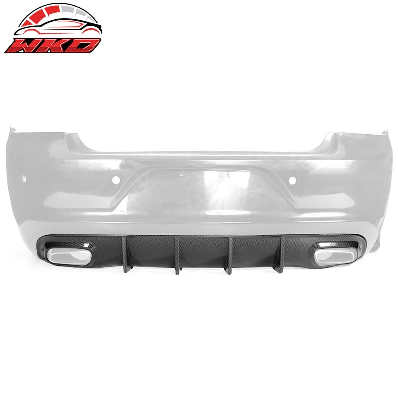 Fits 15-23 Dodge Charger V2 Style Rear Diffuser Bumper Lip Carbon Fiber Print PP