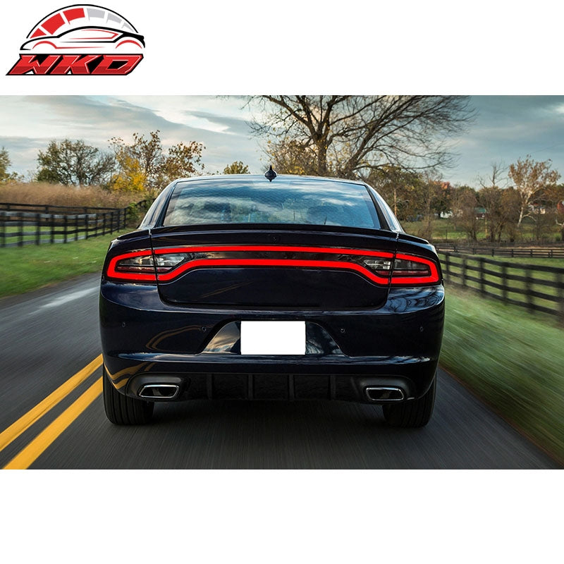 Fits 15-23 Dodge Charger V2 Style Rear Diffuser Bumper Lip - Unpainted PP