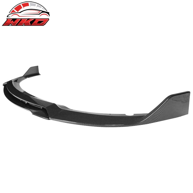 Fits 15-23 Dodge Charger V3 Style 4PCS Front Bumper Lip ABS Carbon Fiber Print