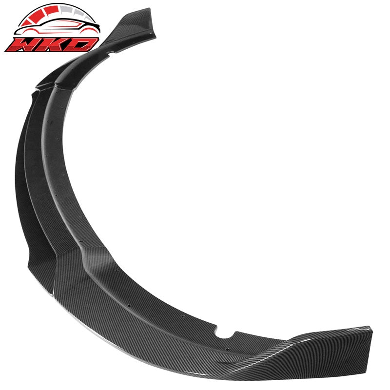 Fits 15-23 Dodge Charger V3 Style 4PCS Front Bumper Lip ABS Carbon Fiber Print