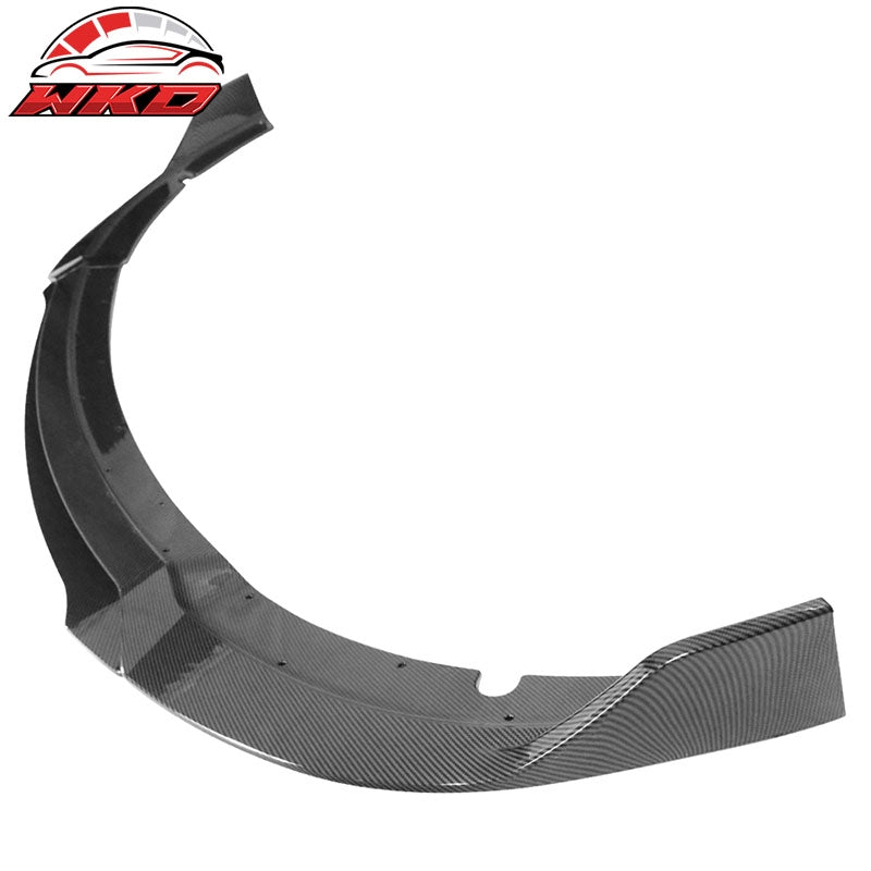 Fits 15-23 Dodge Charger V3 Style 4PCS Front Bumper Lip ABS Carbon Fiber Print