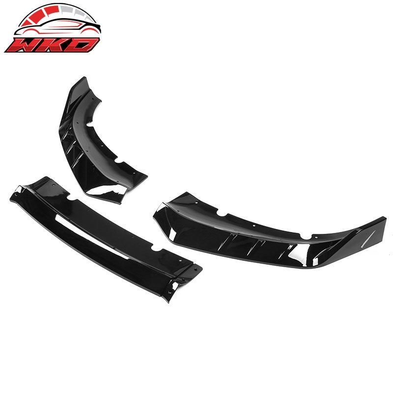 Fits 15-23 Dodge Charger V3 Style Front Bumper Lip Splitter Gloss Black 3PCS ABS