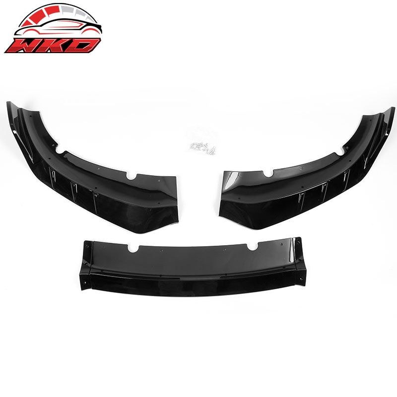Fits 15-23 Dodge Charger V3 Style Front Bumper Lip Splitter Gloss Black 3PCS ABS