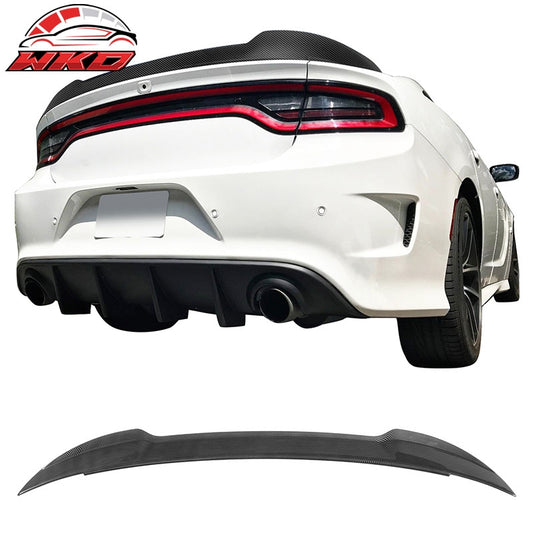 Wholesale 11-14 Dodge Charger V3 Style Rear Trunk Spoiler Wing Carbon Fiber Print ABS