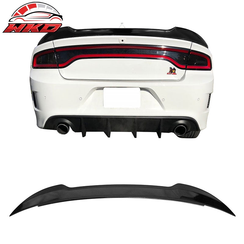 Wholesale 11-14 Dodge Charger V3 Style Gloss Black Rear Trunk Spoiler Wing Lip ABS