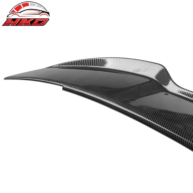 Fits 15-23 Dodge Charger V3 Style Carbon Fiber Print Rear Trunk Spoiler Wing Lip