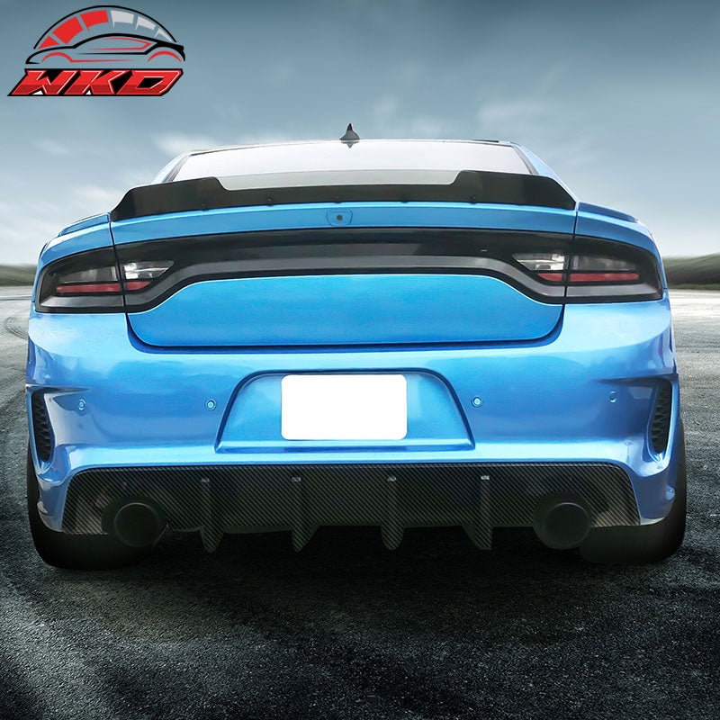 Fits 20-23 Dodge Charger Widebody IKON Style Rear Diffuser PP Carbon Fiber Print