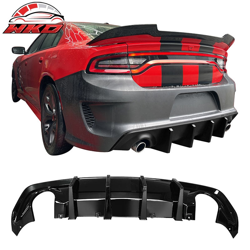 Wholesale 20-23 Dodge Charger Widebody IKON Style Rear Bumper Diffuser PP Gloss Black
