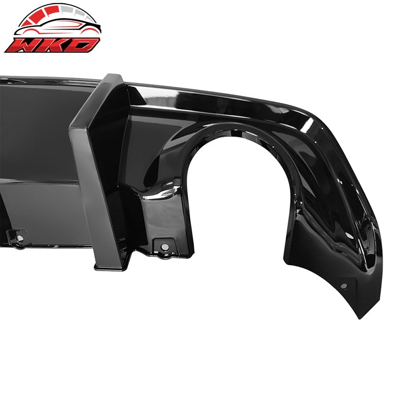 Fits 20-23 Dodge Charger Widebody IKON Style Rear Bumper Diffuser PP Gloss Black