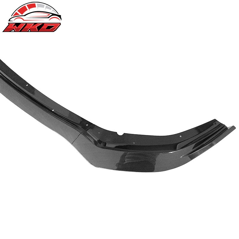 Fit 20-23 Dodge Charger Widebody IKON V1 Carbon Fiber Print 3PC Front Bumper Lip