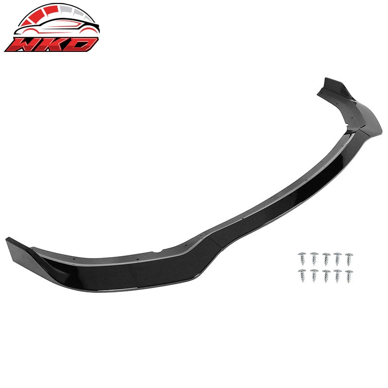 Fits 20-23 Dodge Charger Widebody IKON V1 3PCS Front Bumper Lip ABS  Gloss Black