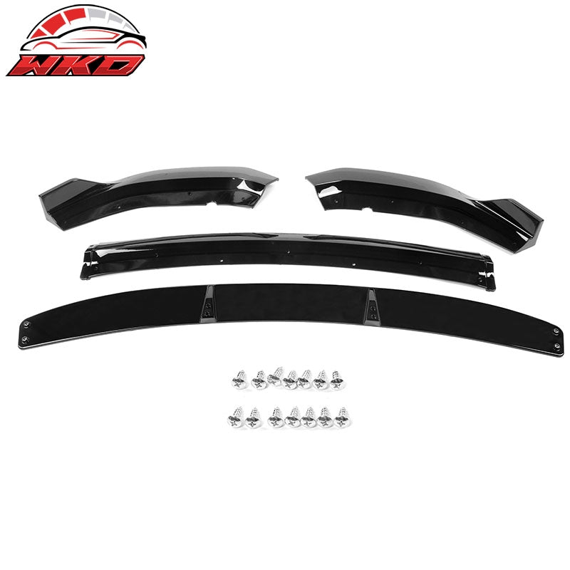 Fits 20-23 Dodge Charger Widebody IKON V2 Style Gloss Black Front Bumper Lip 4PC