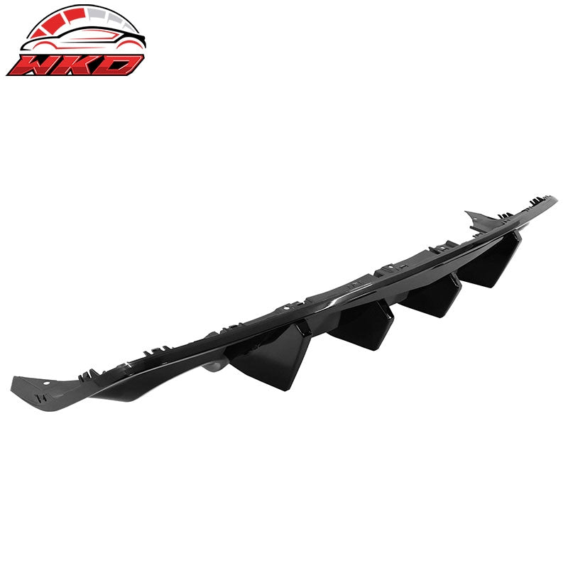 Fits 20-23 Dodge Charger Widebody IKON V2 Style 2PC Rear Diffuser PP Gloss Black