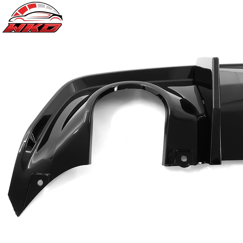 Fits 20-23 Dodge Charger Widebody IKON V2 Style 2PC Rear Diffuser PP Gloss Black