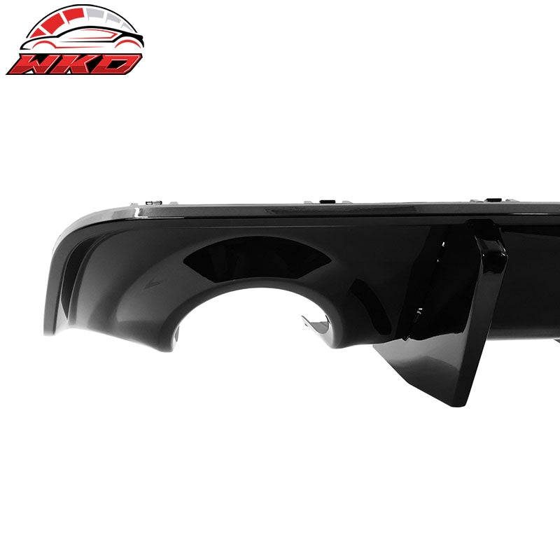 Fits 20-23 Dodge Charger Widebody IKON V2 Style 2PC Rear Diffuser PP Gloss Black
