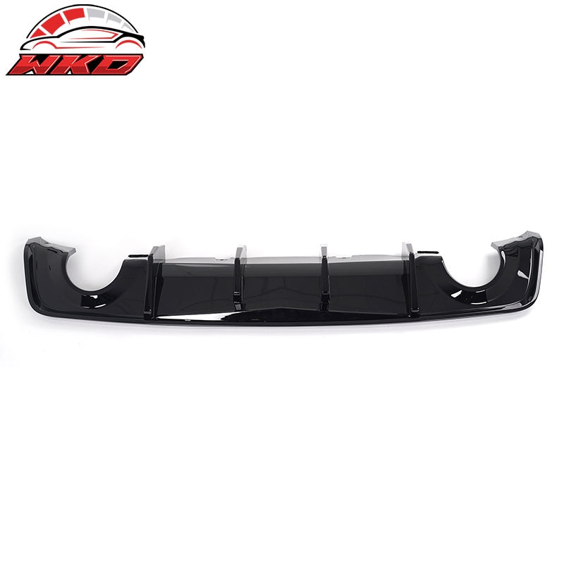 Fits 20-23 Dodge Charger Widebody IKON V2 Style 2PC Rear Diffuser PP Gloss Black