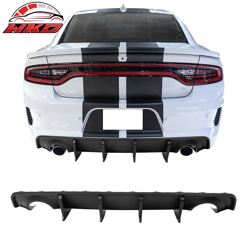Fits 20-23 Dodge Charger Widebody IKON V3 Style Matte Black Rear Diffuser 2PCS