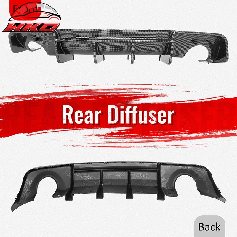 Fits 20-23 Dodge Charger Widebody IKON V4 Style Rear Diffuser Carbon Fiber Print