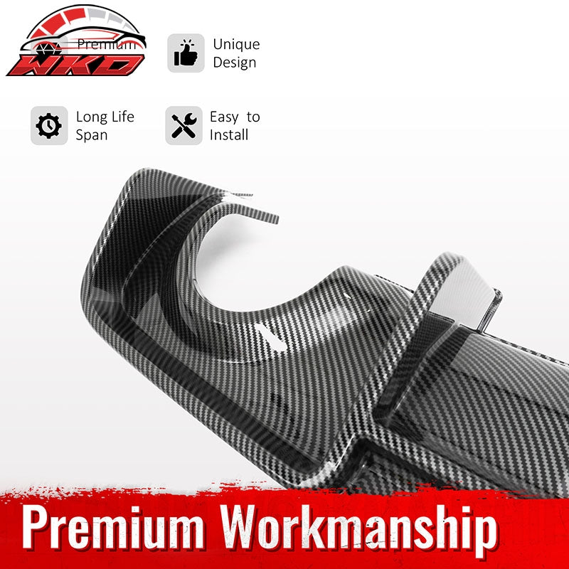 Fits 20-23 Dodge Charger Widebody IKON V4 Style Rear Diffuser Carbon Fiber Print