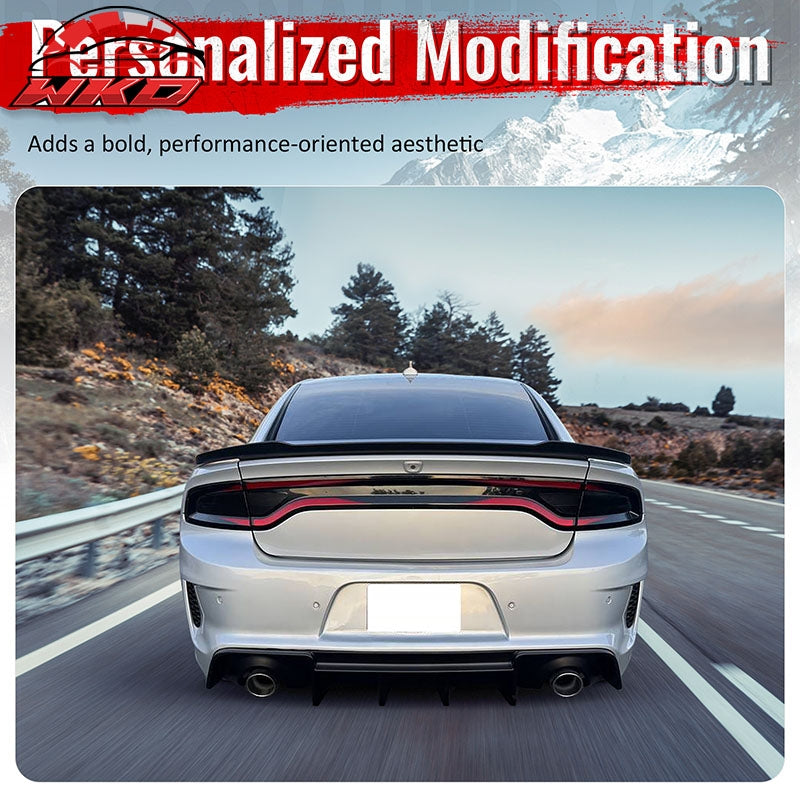Fits 20-23 Dodge Charger Widebody IKON V4 Style Rear Diffuser Carbon Fiber Print