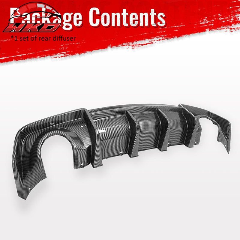 Fits 20-23 Dodge Charger Widebody IKON V4 Style Rear Diffuser Carbon Fiber Print