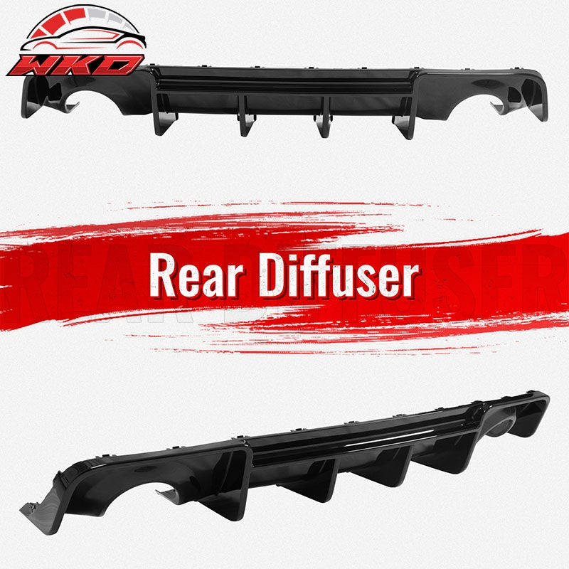 Fits 20-23 Dodge Charger Widebody IKON V4 Style Rear Bumper Diffuser Gloss Black