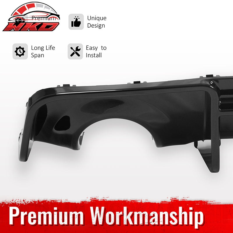 Fits 20-23 Dodge Charger Widebody IKON V4 Style Rear Bumper Diffuser Gloss Black