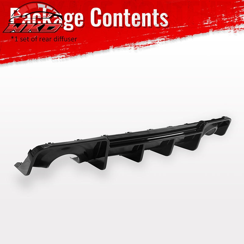 Fits 20-23 Dodge Charger Widebody IKON V4 Style Rear Bumper Diffuser Gloss Black