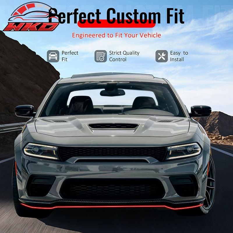 For 20-23 Dodge Charger Widebody OE Style Front Lip Protector Carbon Fiber Print