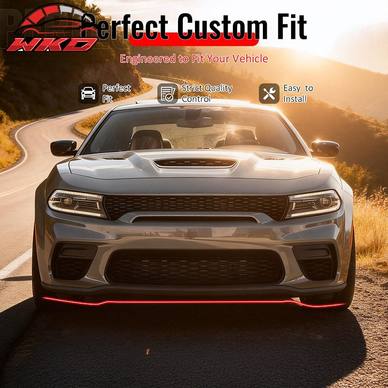 For 20-23 Dodge Charger Widebody OE Style Front Bumper Lip Protector Matte Black