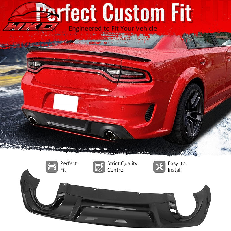 Fits 20-23 Dodge Charger Widebody Rear Bumper Diffuser OE Style Lip Gloss Black
